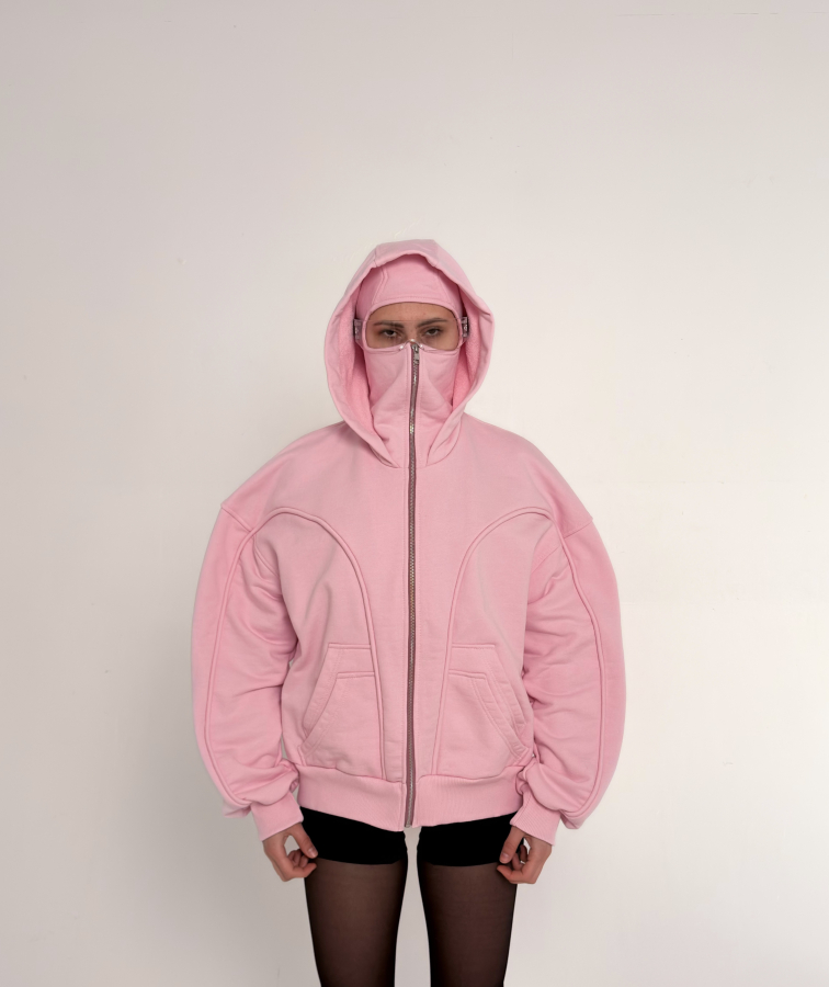 Худі з балаклавою рожеве / balaclava hoodie