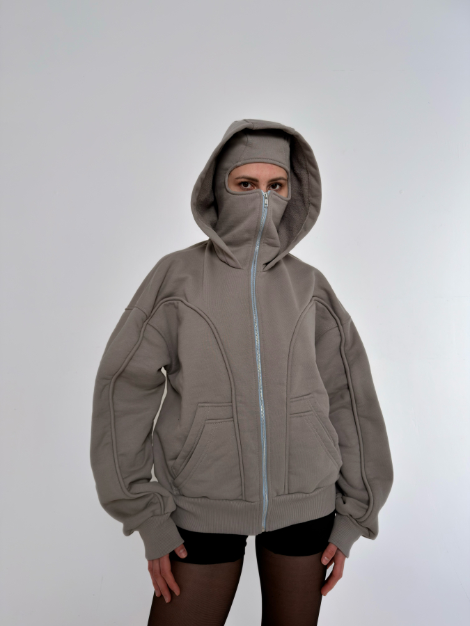 Худі з балаклавою сірий / balaclava hoodie