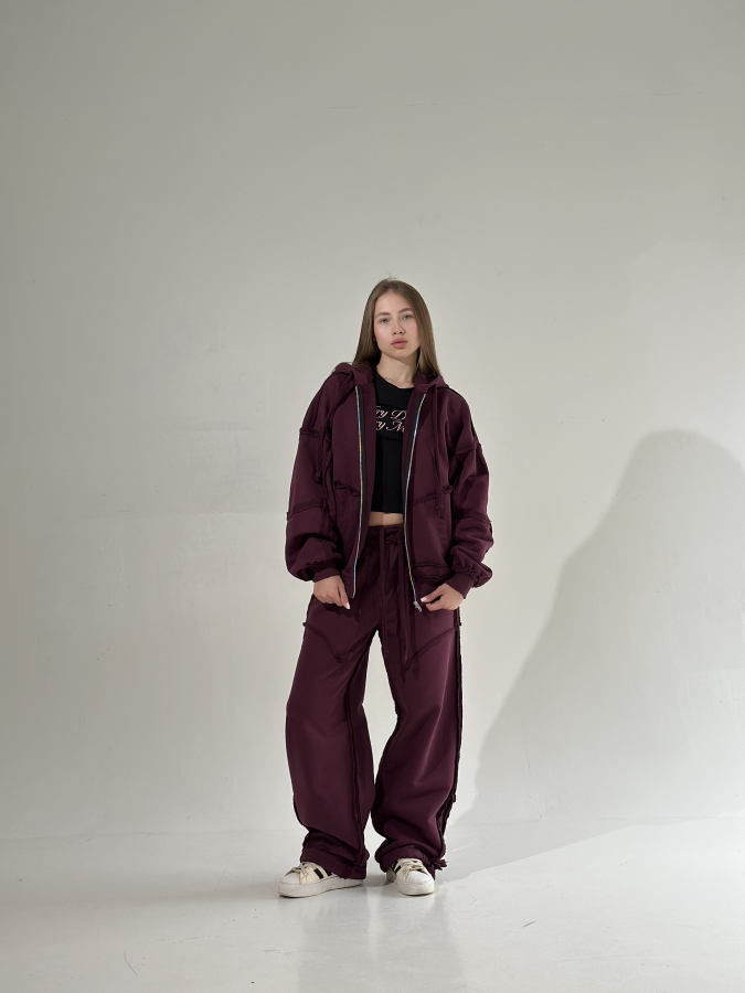 Штани out, бордові / trousers out, marsala