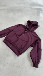 Худі out, бордове/ zip hoodie out, marsala