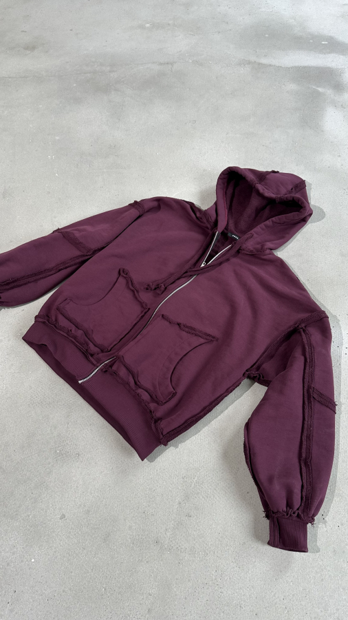 Худі out, бордове/ zip hoodie out, marsala
