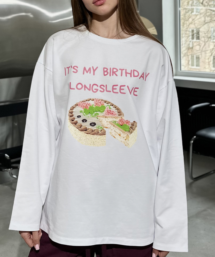 Лонгслів birthday, білий
