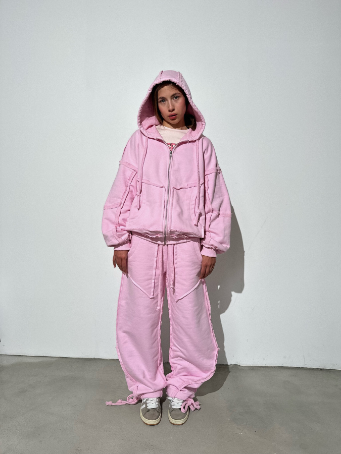 Худі out, рожеве / zip hoodie out, pink