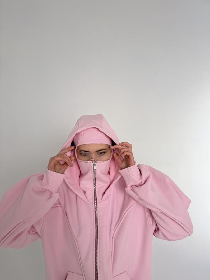 Худі з балаклавою рожеве / balaclava hoodie