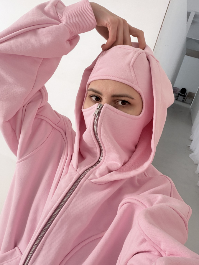 Худі з балаклавою рожеве / balaclava hoodie