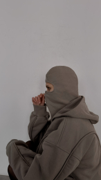 Худі з балаклавою сірий / balaclava hoodie