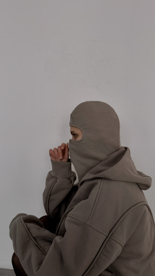 Худі з балаклавою сірий / balaclava hoodie