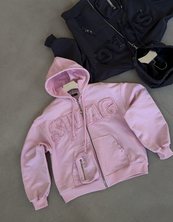 Худі swag, рожеве / hoodie swag