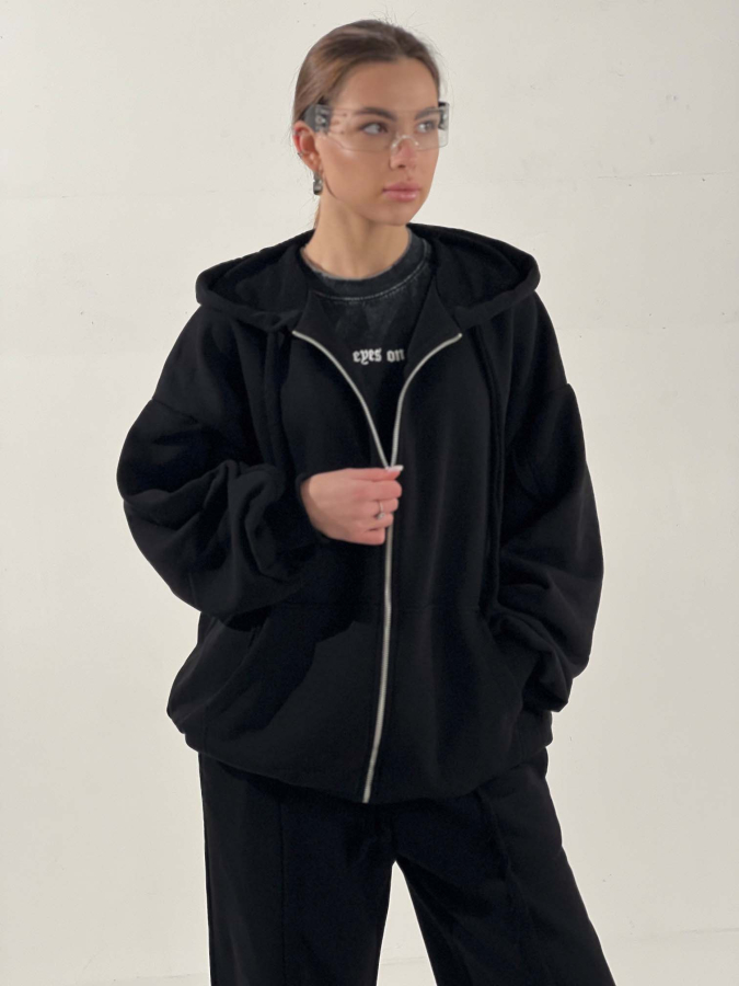 Комплект худі та штани, чорний / set, black