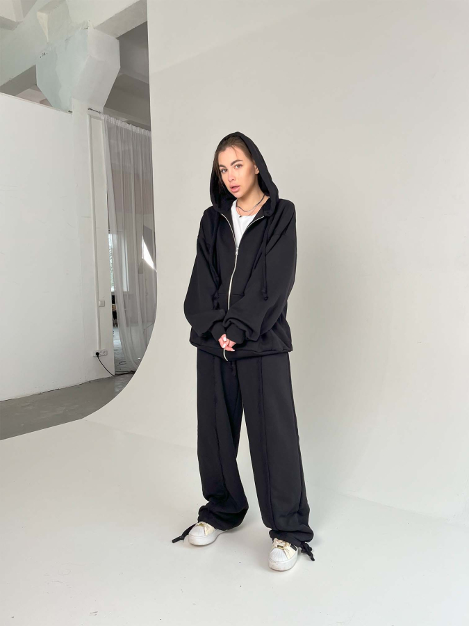 Комплект худі та штани, чорний / set, black