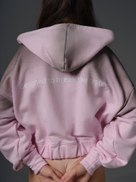 Зіпка з ефектом "бруду" рожева / zip hoodie, pink