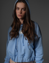 Зіпка з ефектом "бруду" блакитна / zip hoodie, blue