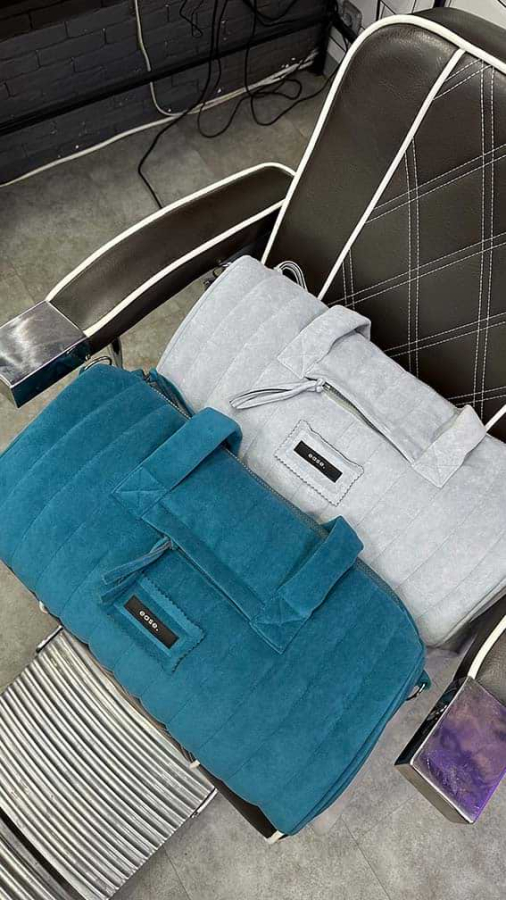 Сумка велюрова, бірюзова / velour bag, aquamarine