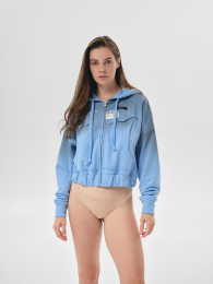 Зіпка з ефектом "бруду" блакитна / zip hoodie, blue