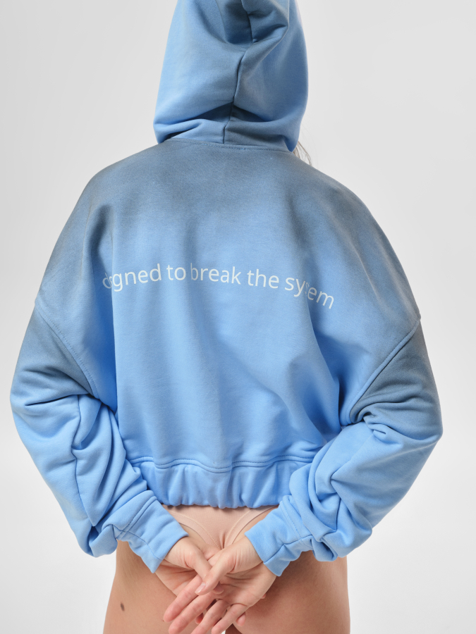 Зіпка з ефектом "бруду" блакитна / zip hoodie, blue